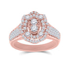 14kt Rose Gold Diamond Oval Ring - A Timeless Statement of Elegance - Top View