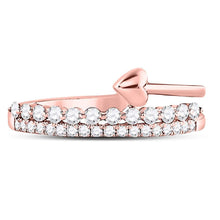 Load image into Gallery viewer, 14kt Rose Gold Diamond Romance Heart Ring - Front View