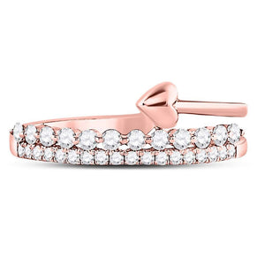 14kt Rose Gold Diamond Romance Heart Ring - Splendid Jewellery