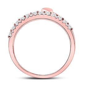 14kt Rose Gold Diamond Romance Heart Ring - Top View