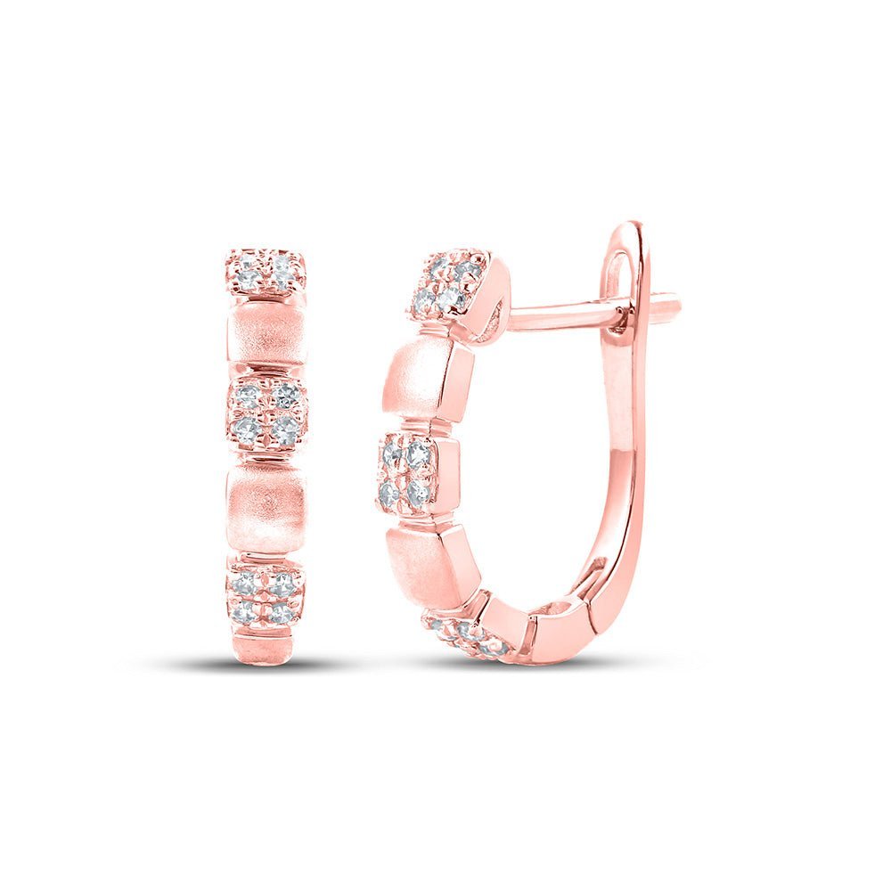 14kt Rose Gold Diamond Sparkle Hoop Earrings - Splendid Jewellery