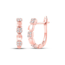Load image into Gallery viewer, 14kt Rose Gold Diamond Sparkle Hoop Earrings - Splendid Jewellery