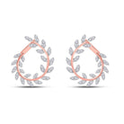 14kt Rose Gold Diamond Twist Vine Hoop Earrings - A Mesmerizing Sparkle - Splendid Jewellery