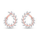 14kt Rose Gold Diamond Twist Vine Hoop Earrings - A Mesmerizing Sparkle - Splendid Jewellery