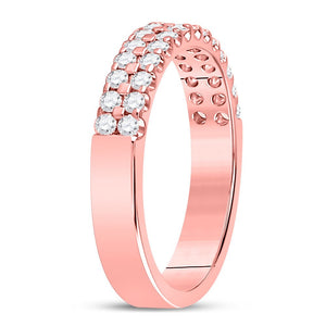 14kt Rose Gold Double Row Diamond Wedding Band: A Mesmerizing Symbol of Eternal Love - Splendid Jewellery