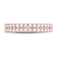Load image into Gallery viewer, 14kt Rose Gold Double Row Diamond Wedding Band: A Mesmerizing Symbol of Eternal Love - Splendid Jewellery