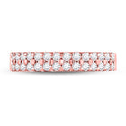 14kt Rose Gold Double Row Diamond Wedding Band: A Mesmerizing Symbol of Eternal Love - Splendid Jewellery