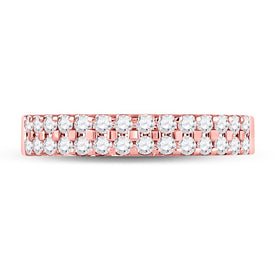 14kt Rose Gold Double Row Diamond Wedding Band: A Mesmerizing Symbol of Eternal Love - Splendid Jewellery