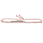 14kt Rose Gold Dual Bolo Bracelet with Brown and White Diamonds - 1/2 Cttw - Top View
