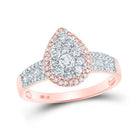 14kt Rose Gold Enchanting Diamond Cluster Bridal Wedding Engagement Ring 3/4 Cttw - Splendid Jewellery