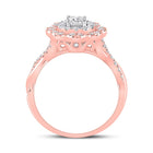 14kt Rose Gold Enchanting Diamond Halo Bridal Wedding Engagement Ring - Side View