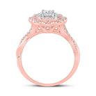 14kt Rose Gold Enchanting Diamond Halo Bridal Wedding Engagement Ring - Splendid Jewellery