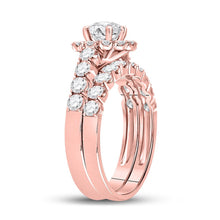 Load image into Gallery viewer, 14kt Rose Gold Eternal Love Diamond Bridal Wedding Ring Band Set - Side View
