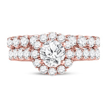 Load image into Gallery viewer, 14kt Rose Gold Eternal Love Diamond Bridal Wedding Ring Band Set - Splendid Jewellery