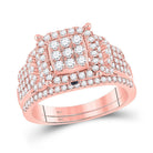 14kt Rose Gold Eternal Sparkle Bridal Wedding Ring Band Set - Splendid Jewellery