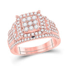 14kt Rose Gold Eternal Sparkle Bridal Wedding Ring Band Set - Splendid Jewellery