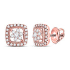 14kt Rose Gold Floral Cluster Diamond Earrings: A Mesmerizing Blossom of Brilliance - Splendid Jewellery