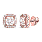 14kt Rose Gold Floral Cluster Diamond Earrings: A Mesmerizing Blossom of Brilliance - Splendid Jewellery