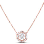 14kt Rose Gold Geometric Cluster Diamond Pendant Necklace - Timeless Elegance and Dazzling Brilliance - Splendid Jewellery