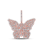 14kt Rose Gold Men's Butterfly Diamond Charm Pendant - 1.5 Ct.t.w. - Splendid Jewellery