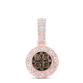 14kt Rose Gold Mesmerizing Brown Diamond Cluster Pendant - A Captivating Expression of Elegance and Romance - Top View