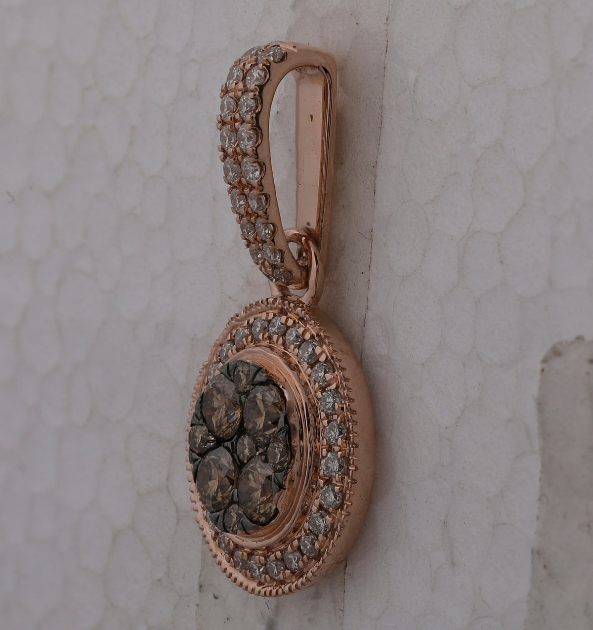 14kt Rose Gold Mesmerizing Brown Diamond Cluster Pendant - A Captivating Expression of Elegance and Romance - Splendid Jewellery