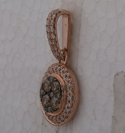 14kt Rose Gold Mesmerizing Brown Diamond Cluster Pendant - A Captivating Expression of Elegance and Romance - Splendid Jewellery