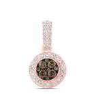 14kt Rose Gold Mesmerizing Brown Diamond Cluster Pendant - A Captivating Expression of Elegance and Romance - Splendid Jewellery