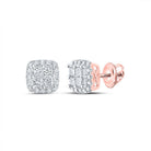 14kt Rose Gold Princess - Cut Diamond Square Earrings: A Dazzling Masterpiece of Elegance - Splendid Jewellery