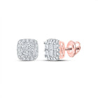 14kt Rose Gold Princess - Cut Diamond Square Earrings: A Dazzling Masterpiece of Elegance - Splendid Jewellery