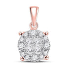 14kt Rose Gold Princess Diamond Cluster Pendant: A Captivating Masterpiece - Splendid Jewellery