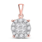 14kt Rose Gold Princess Diamond Cluster Pendant: A Captivating Masterpiece - Splendid Jewellery