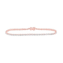 Load image into Gallery viewer, 14kt Rose Gold Radiant Diamond Tennis Bracelet - 2 - 3/4 Carat Total Weight - Splendid Jewellery