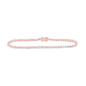 14kt Rose Gold Radiant Diamond Tennis Bracelet - 2 - 3/4 Carat Total Weight - Splendid Jewellery