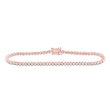 Load image into Gallery viewer, 14kt Rose Gold Radiant Diamond Tennis Bracelet - 3 Carat Total Weight - Splendid Jewellery