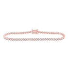 14kt Rose Gold Radiant Diamond Tennis Bracelet - 3 Carat Total Weight - Splendid Jewellery