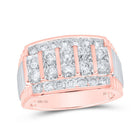 14kt Rose Gold Ribbed Shank Diamond Band Ring for Men - 2 Cttw | Splendid Jewellery - Splendid Jewellery