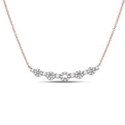 14kt Rose Gold Sparkling Circle Diamond Bar Necklace - Splendid Jewellery