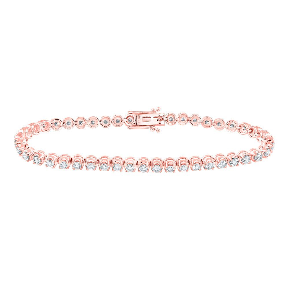 14kt Rose Gold Sparkling Diamond Tennis Bracelet - 4 Cttw - Splendid Jewellery