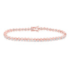 14kt Rose Gold Sparkling Diamond Tennis Bracelet - 4 Cttw - Splendid Jewellery