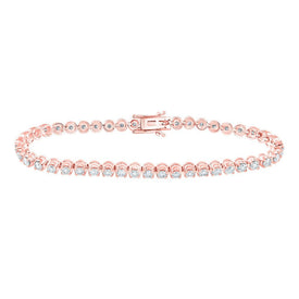 14kt Rose Gold Sparkling Diamond Tennis Bracelet - 4 Cttw - Splendid Jewellery