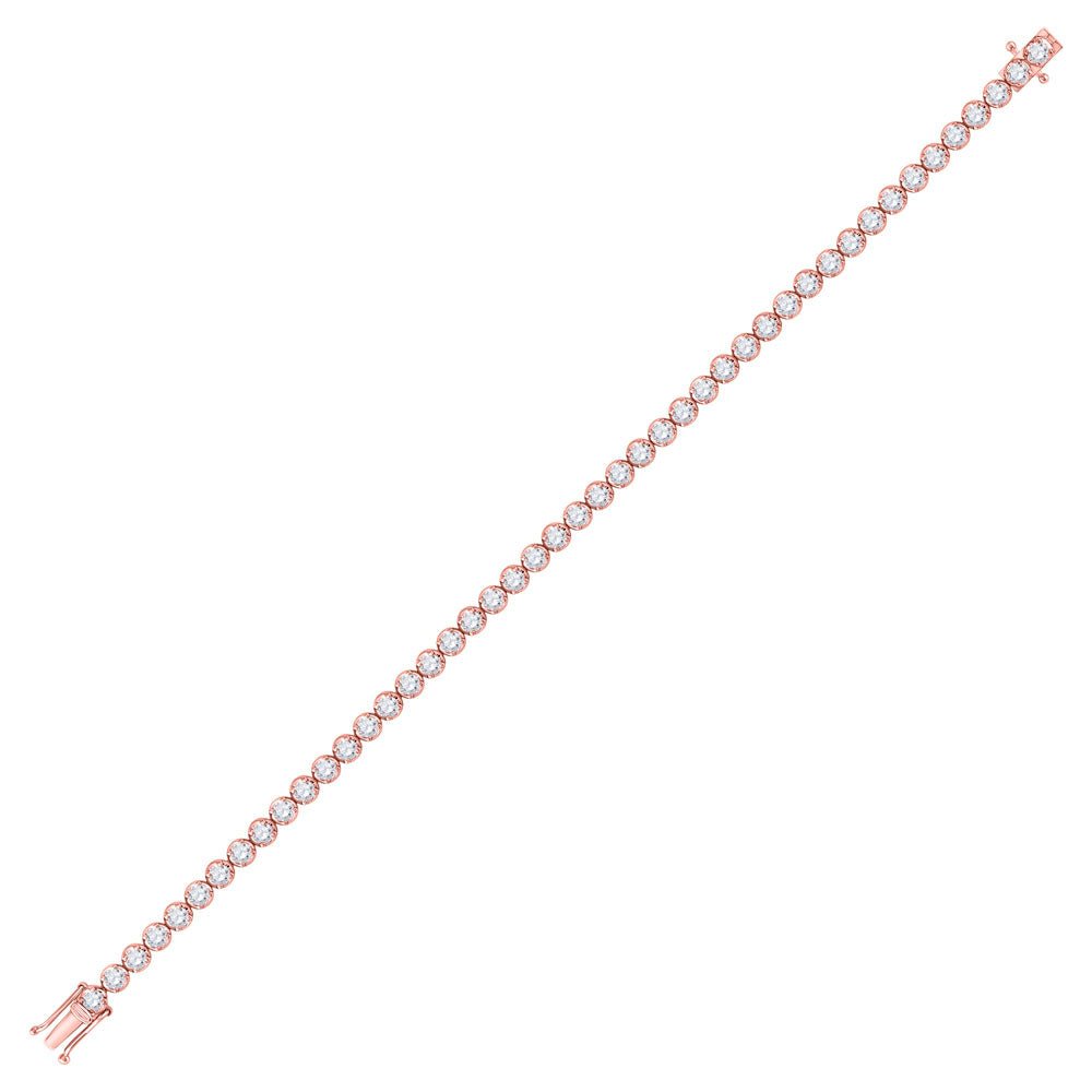 14kt Rose Gold Sparkling Diamond Tennis Bracelet - 4 Cttw - Splendid Jewellery