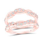 14kt Rose Gold Sparkling Diamond Wrap Enhancer for Wedding Bands - Top View