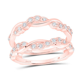 14kt Rose Gold Sparkling Diamond Wrap Enhancer for Wedding Bands - Top View