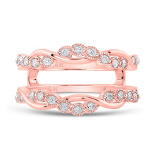 Load image into Gallery viewer, 14kt Rose Gold Sparkling Diamond Wrap Enhancer for Wedding Bands - Front View