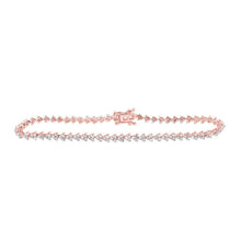 Load image into Gallery viewer, 14kt Rose Gold Sparkling Round Diamond Tennis Bracelet - 1 - 7/8 Cttw - Splendid Jewellery