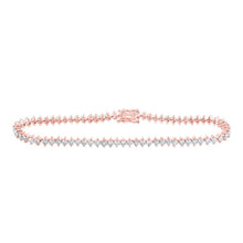 Load image into Gallery viewer, 14kt Rose Gold Sparkling Round Diamond Tennis Bracelet - 3 - 1/4 Carat Total Weight - Splendid Jewellery