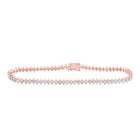 14kt Rose Gold Sparkling Round Diamond Tennis Bracelet - 3 - 1/4 Carat Total Weight - Splendid Jewellery