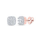14kt Rose Gold Square Diamond Elegance Earrings - Splendid Jewellery