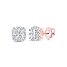Load image into Gallery viewer, 14kt Rose Gold Square Diamond Elegance Earrings - Splendid Jewellery